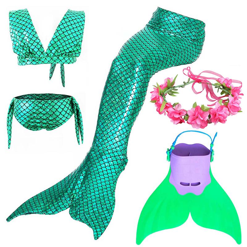 Bé Gái Bơi Nàng Tiên Cá Đuôi Với Vây Trẻ Em Ngày Lễ Bộ Đồ Bơi Bikini Trẻ Em Nàng Tiên Cá Đầm Công Chúa Trang Phục Hóa Trang