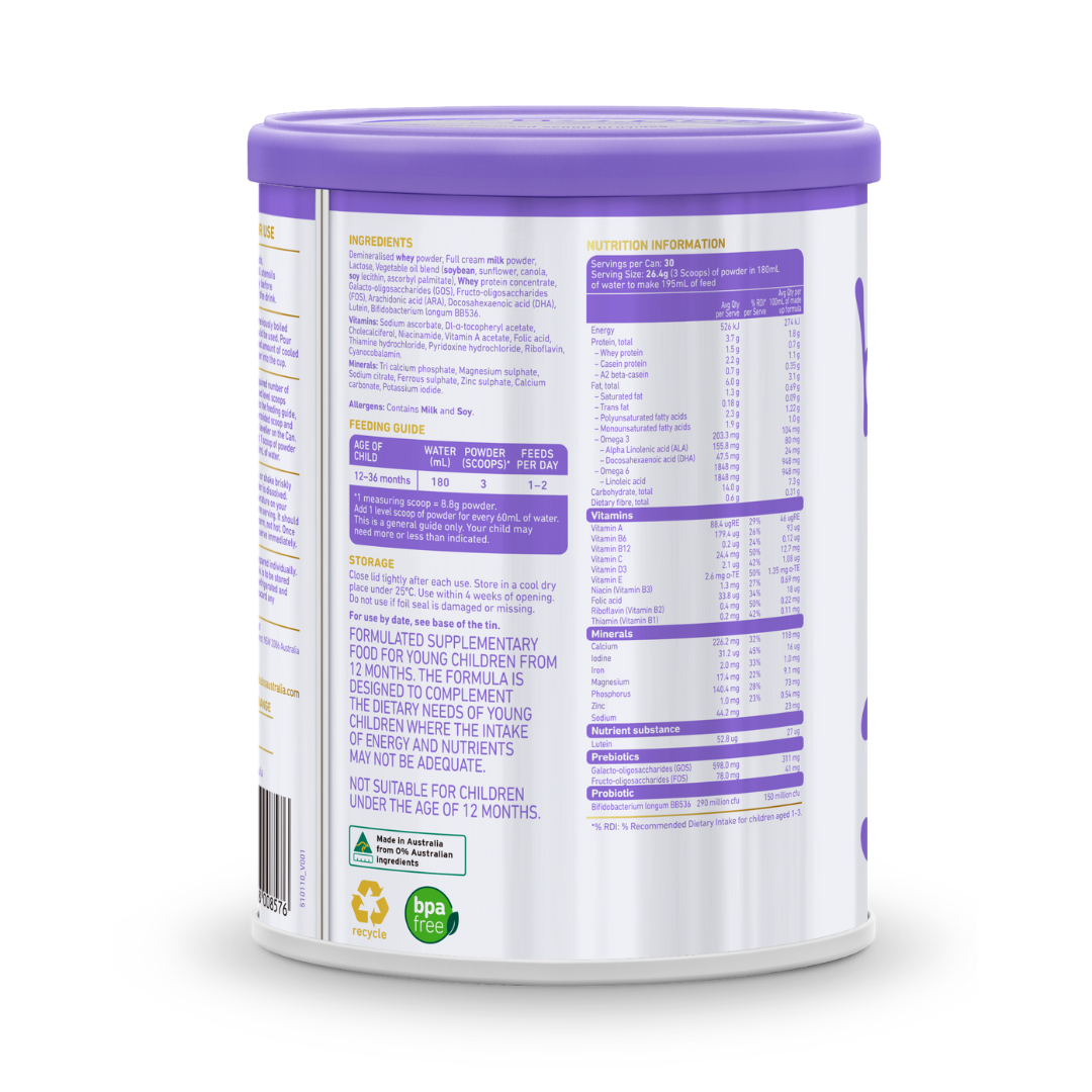 Sữa dinh dưỡng Bubs Supreme Toddler Milk Drink 3 dành cho trẻ từ 12-36 tháng tuổi