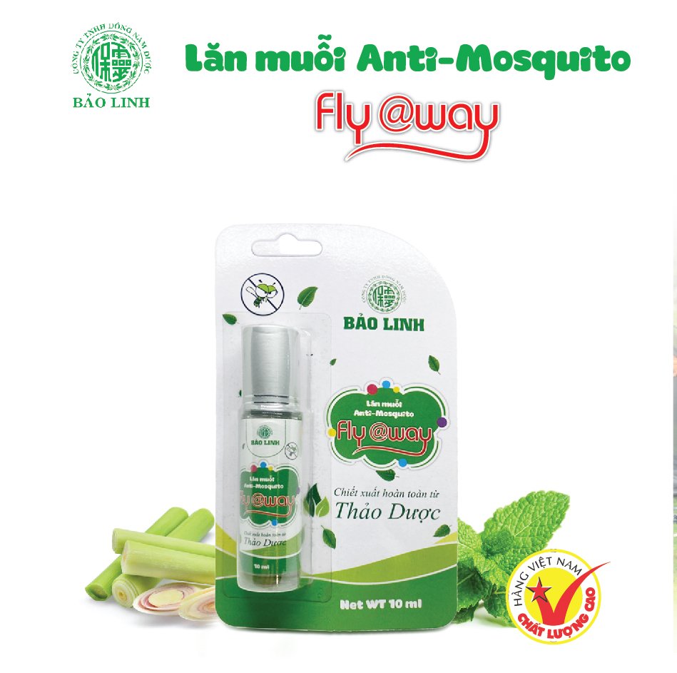 Lăn đuổi muỗi và côn trùng Flyaway, ngăn ngừa muỗi đốt, côn trùng cắn - Mùi hương bạc hà - 10ml, 100% từ Thảo dược thiên nhiên, An toàn cho bé và cả gia đình