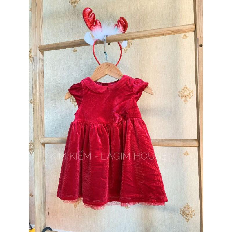 VÁY ĐỎ NHUNG DƯ XỊN CHO BÉ DIỆN NOEL VÀ TẾT