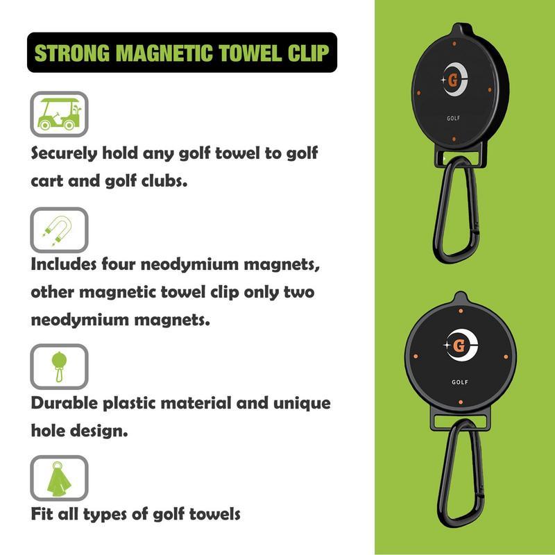 Khăn golf từ tính clip công nghiệp Golf Magnet Phụ kiện golf gắn vào câu lạc bộ xe golf hoặc trung tâm golf không có màu khăn: màu đen