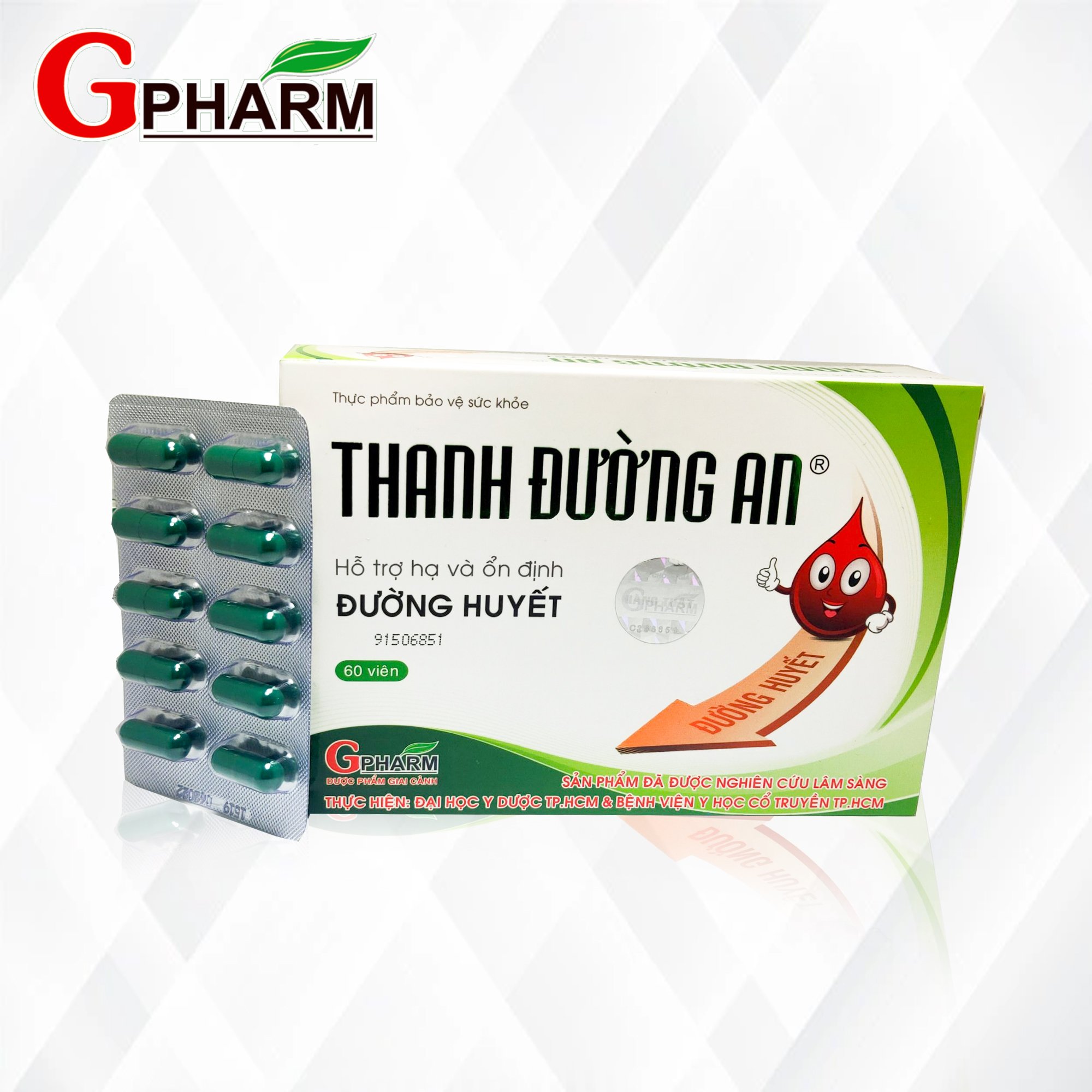 Thực phẩm bảo vệ sức khỏe THANH ĐƯỜNG AN 60 viên Hỗ trợ hạ và ổn định đường huyết