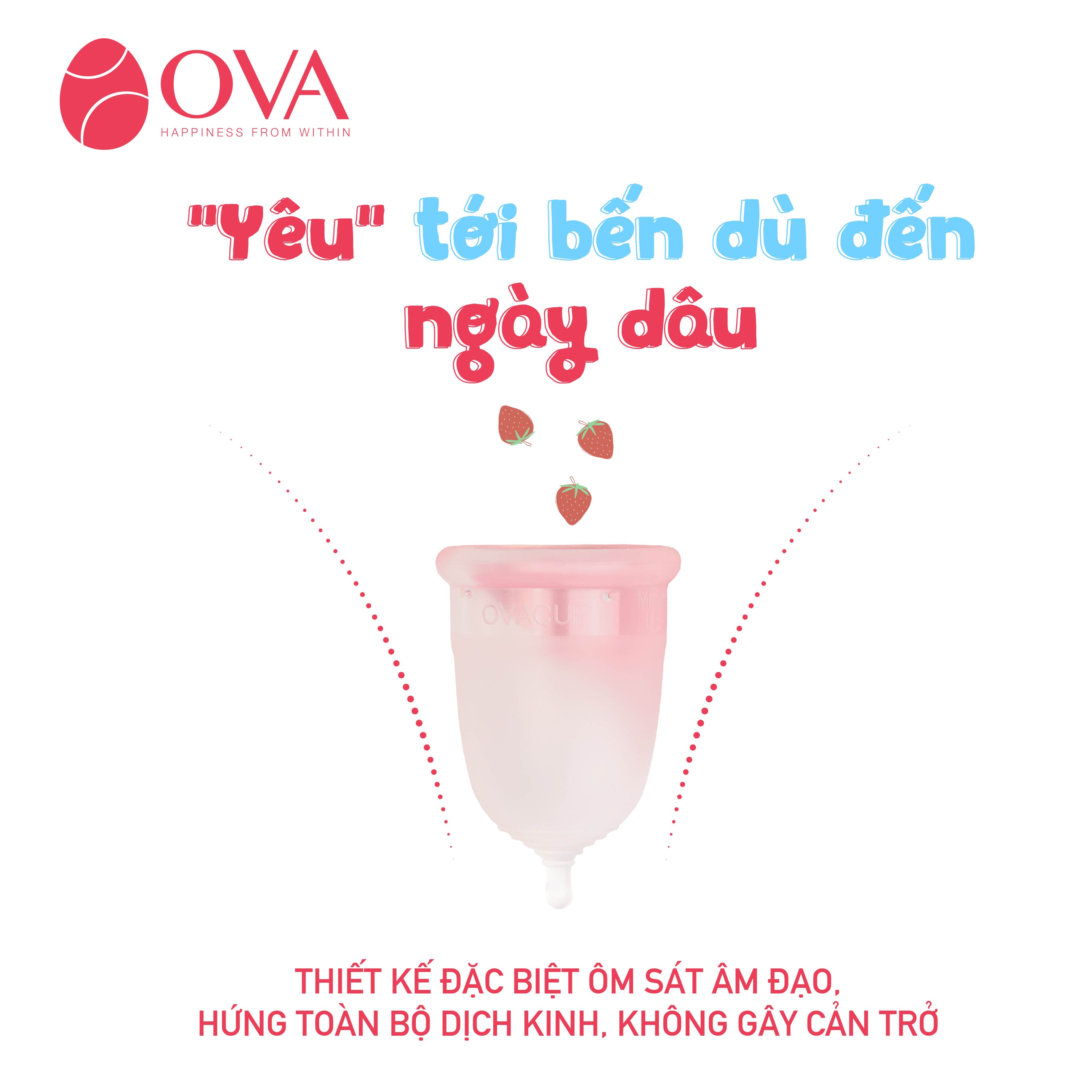 Cốc Nguyệt San Ovacup - Hồng Nhạt (Size S)