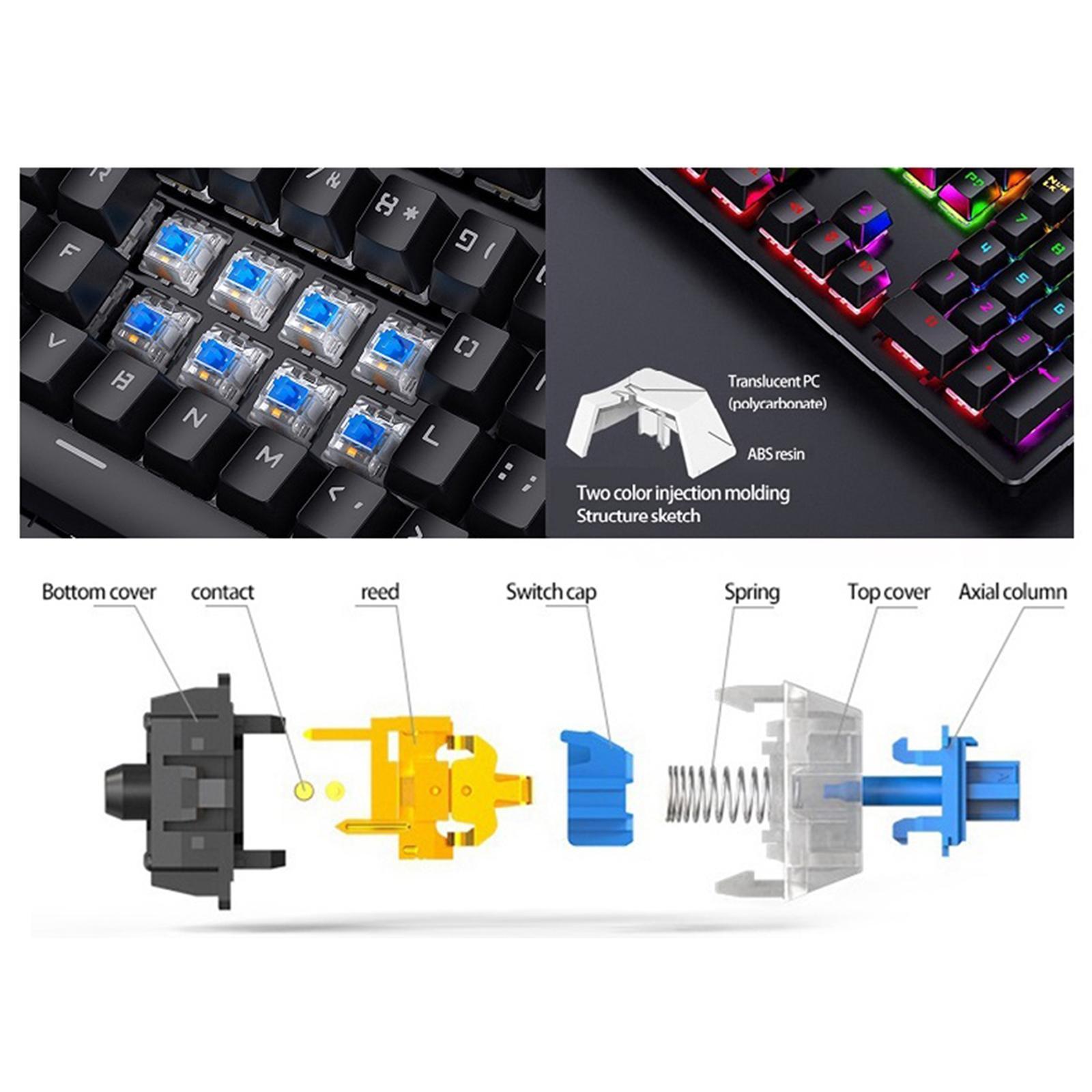 Wired and Mouse Combo Mouse for Windows PC Computer Set A Blue switch