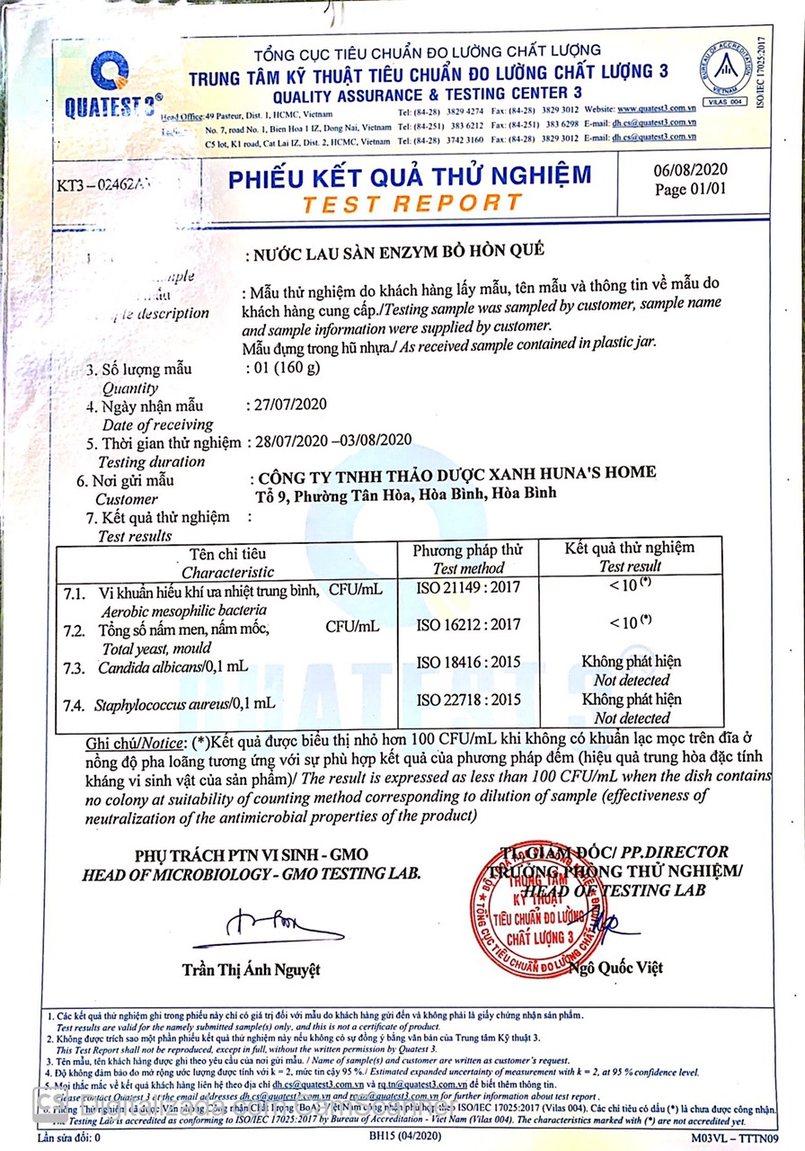 Nước rửa bát Enzyme bồ hòn Huna'shome can 5 Lít