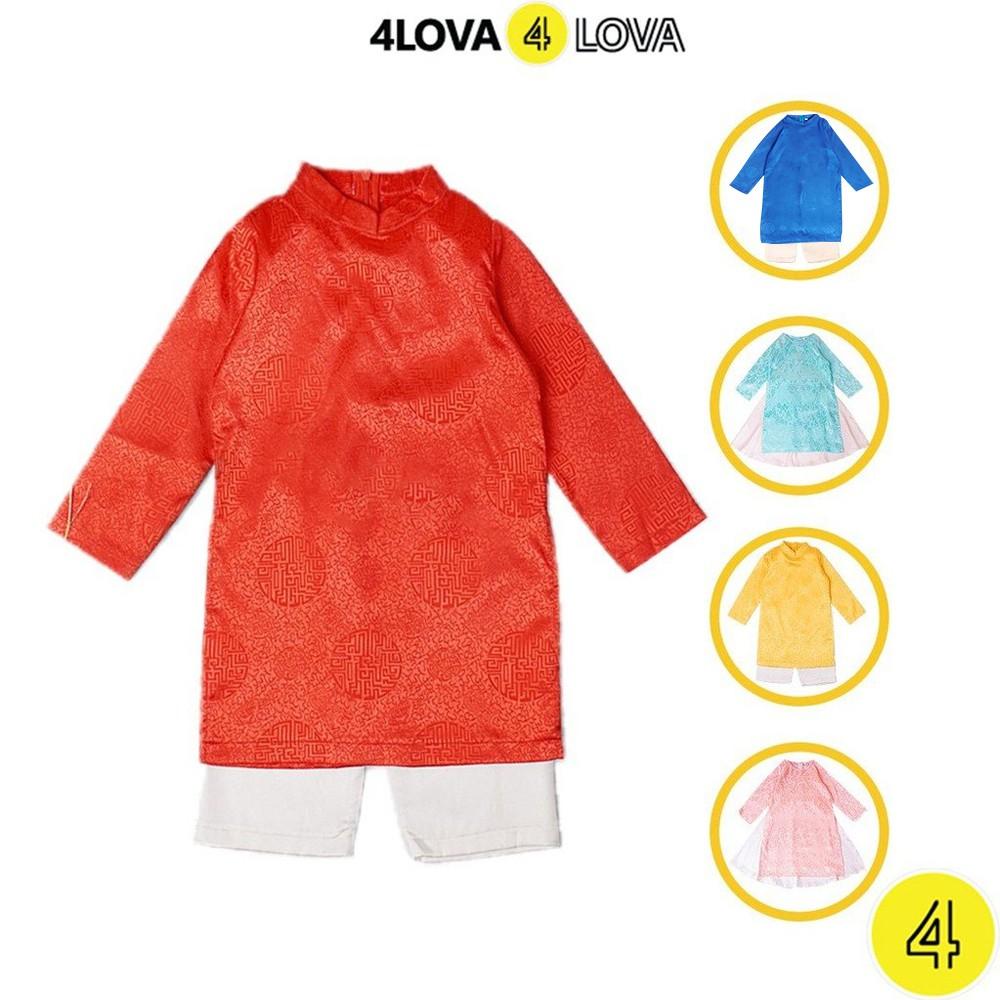 Áo dài 4LOVA chất lụa cao cấp họa tiết độc đáo cho bé từ 8-30 kg