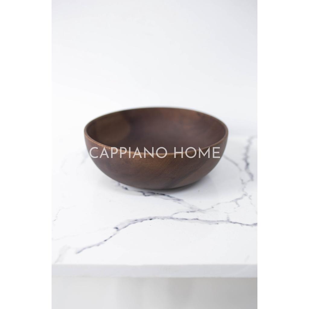 Bát gỗ Decor phong cách Nhật Bản, bát gỗ sâu lòng đựng salad, bát đựng đồ ăn tiện lợi | Cappiano Home