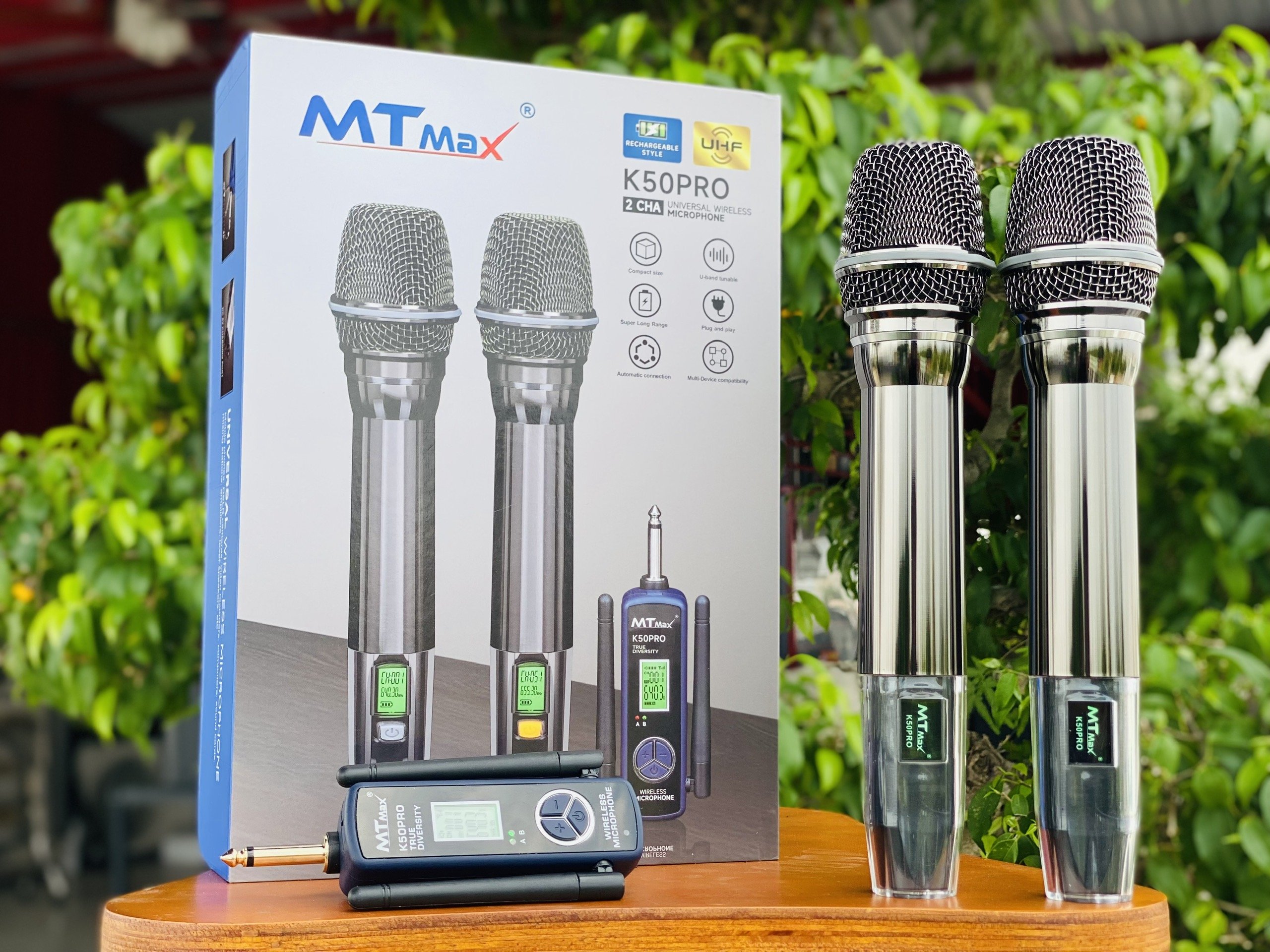 Micro Cao Cấp MTMAX K50PRO - Micro Karaoke Không Dây Đa Năng Sử Dụng Cho Tất Loại Loa Kéo, Vang, Amply Thiết Kế Mới Lạ Siêu Đẹp Bắt Sóng Xa Đến 100M . HÀNG CHÍNH HÃNG