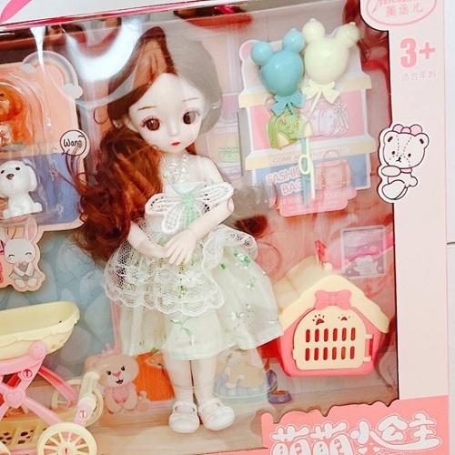 Đồ Chơi Búp Bê BJD Chibi Xe Đẩy Thú Cưng (búp bê mắt đá, có khớp)