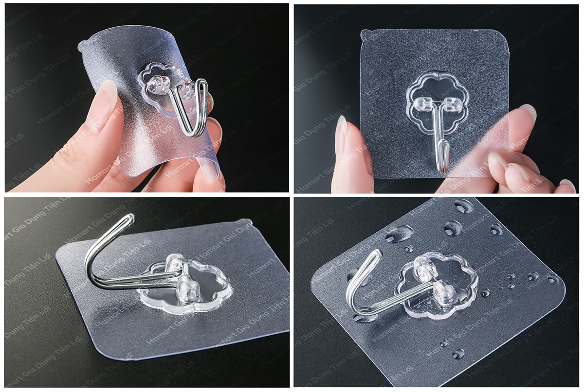 COMBO 5 Móc Dán Tường Chịu Lực Bền Đẹp Móc Dính Tường Trong Suốt Siêu Chắc Tiện Lợi