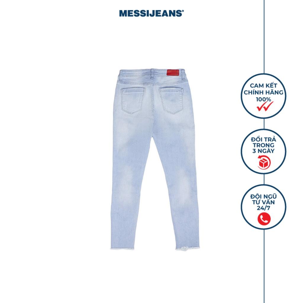 Quần jeans lửng nữ ống ôm màu nhạt MESSI SJW-656-18
