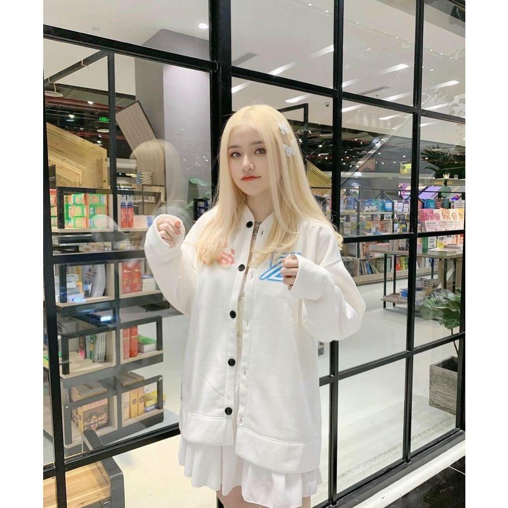 Áo khoác nữ cardigan thun nỉ ngoại in hình siêu cute năng động màu sắc tươi trẻ,Áo Khoác Cardigan Nỉ Ngoại Mẫu Mới Hot Hit