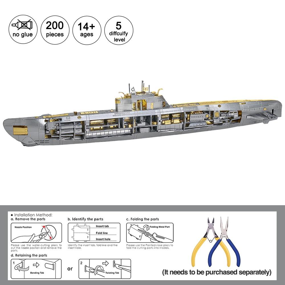 Mô Hình Lắp Ráp 3d Tàu Ngầm U-Boat Klasse XXI - Đức