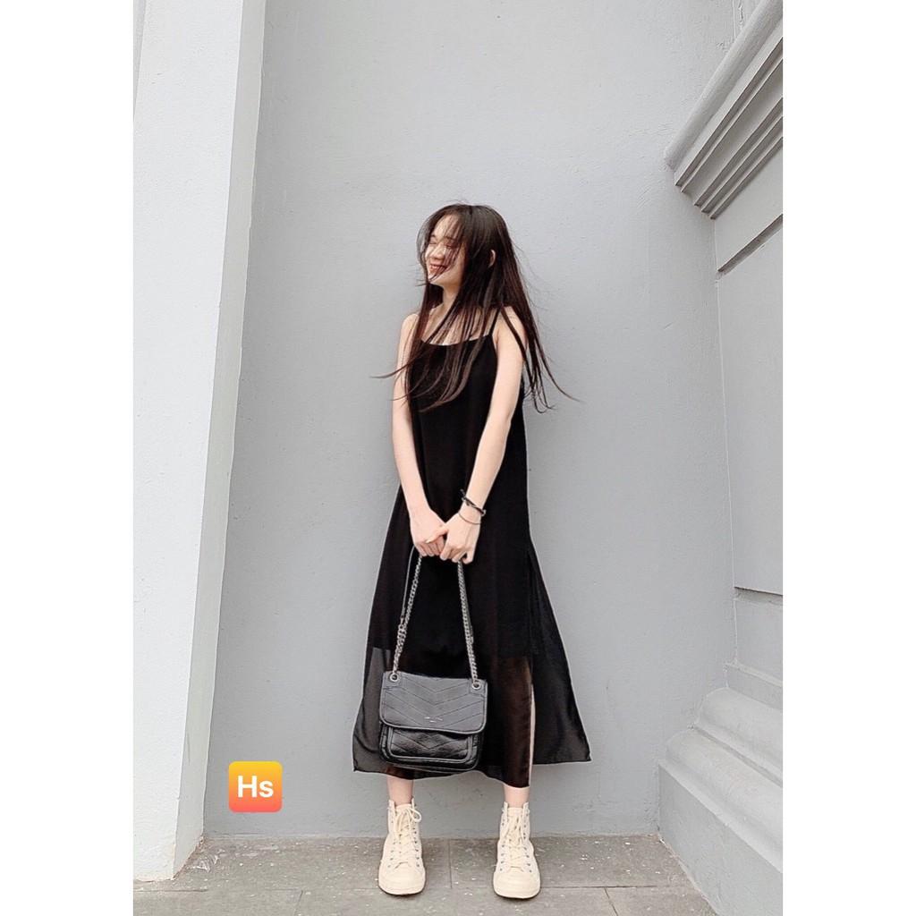 Váy 2 Dây Thun Tăm đi biển thời trang mùa hè