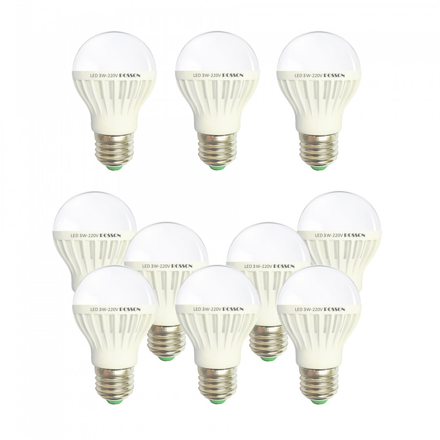 10 Bóng đèn Led 3w tiết kiệm điện sáng trắng Posson LB-E3