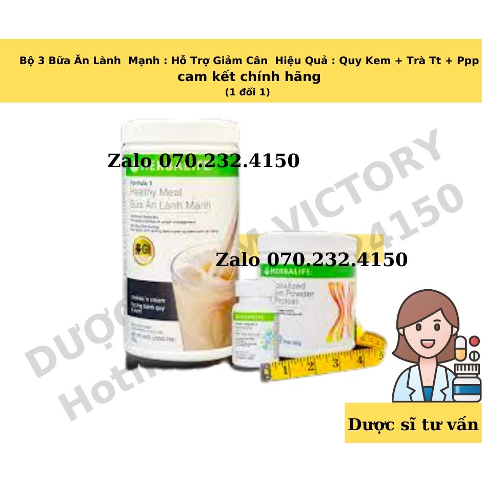 Bộ 3 Bữa Ăn Lành Mạnh : Hỗ Trợ Giảm Cân Hiệu Quả : Quy Kem + Trà Tt + Ppp