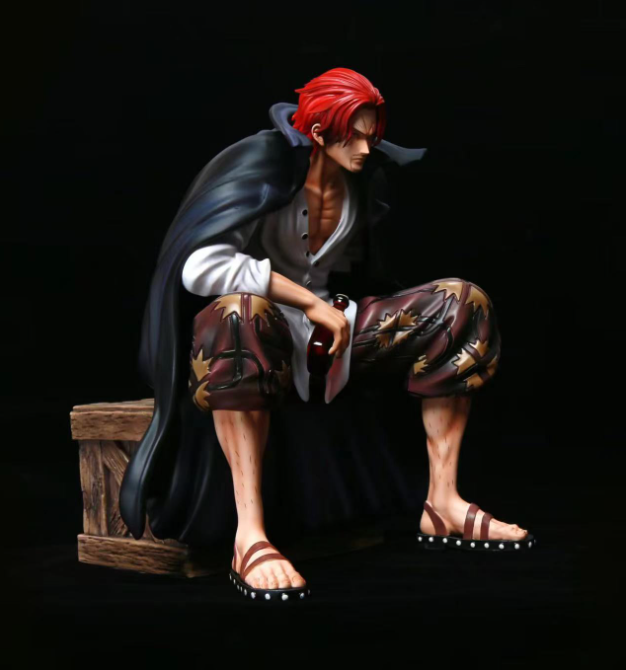 Mô hình One piece BT Shanks tóc đổ ngồi 17cm - Figure vua hải tặc loại 1 nét