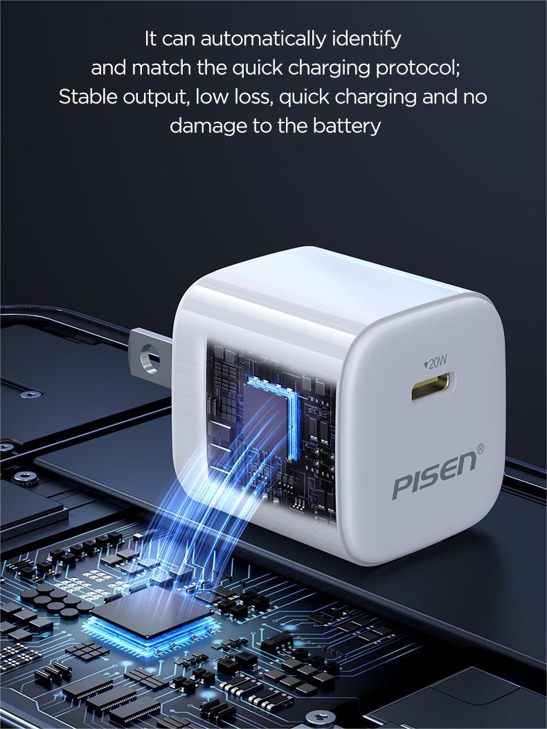 Sạc Nhanh Pisen Quick - Mr White Tiny USB-C 20W