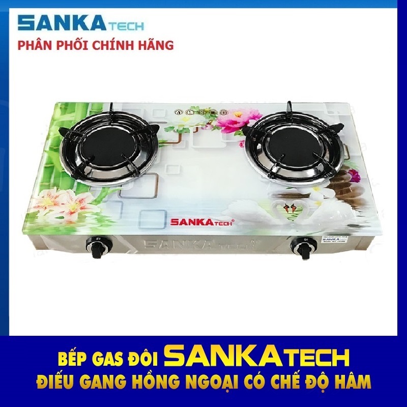 Bếp Gas Hồng Ngoại SANKAtech SKT 725BG Hoa văn 3D - Hàng chính hãng