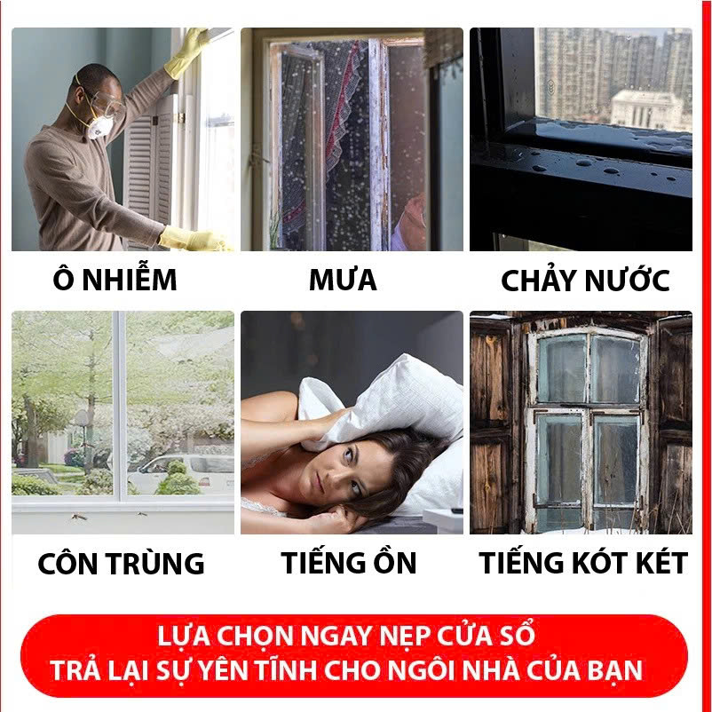 CUỘN 3 Mét Ron Chặn Khe Cửa - Chất Liệu PU Và PE Cải Tiến - Ron Chặn Khe Cửa, Chân Cửa, Khung Cửa - Ngăn Gió Lùa, Cách Âm, Chống Bụi, Ngăn Côn Trùng, Chống Thoát Khí Điều Hòa, Chống Va Đập Cửa - Hàng Chính Hãng
