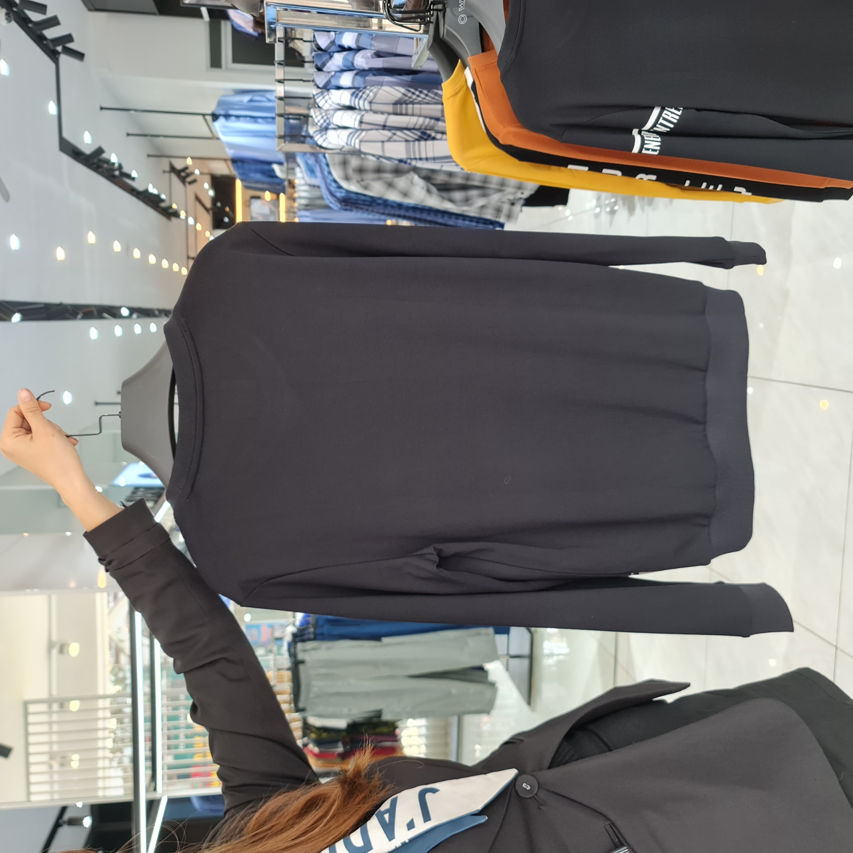 OWEN - Áo nỉ nam dài tay, Áo hoodie dáng REGULAR màu đen Mã HD23273