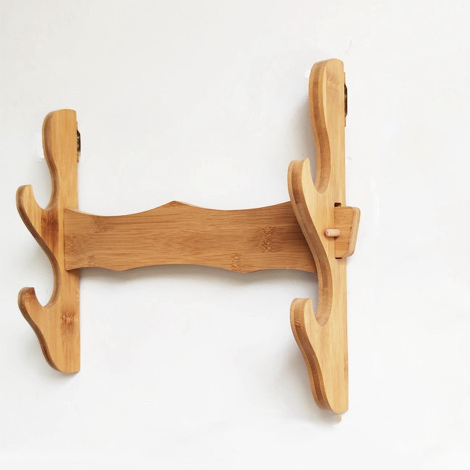Vintage Style  Holder Support Stand Bamboo Horizontal Mount for Katana Display