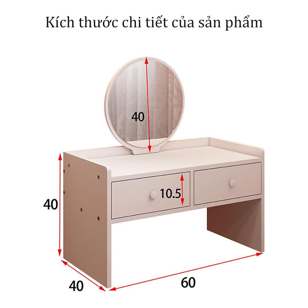 Bàn trang điểm gỗ ngồi bệt có đèn led ANA chất liệu gỗ MDF cao cấp phù hợp với căn hộ nhỏ lắp đặt dễ dàng- AK12