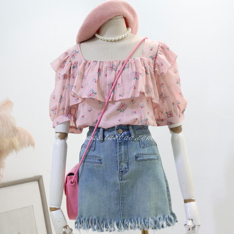 TOBE1SHOP Áo sơ mi nữ mùa hè 2023 Áo sơ mi búp bê cổ vuông