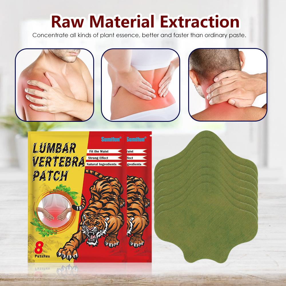 Sumifun 8 Cái / Túi Miếng dán giảm đau cho đốt sống thắt lưng Tự nhiên không gây kích ứng Eo Vai Miếng dán khớp lưng cho nhân viên văn phòng Người lái xe thể thao cao tuổi