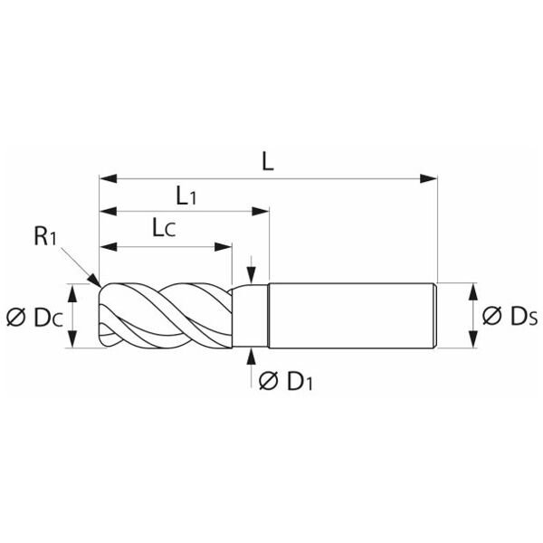Dao Phay Ngón Hợp Kim Diabolo D10/r0,5mm Garant 206442 10/0,5 - Hàng Chính Hãng 100% từ Đức