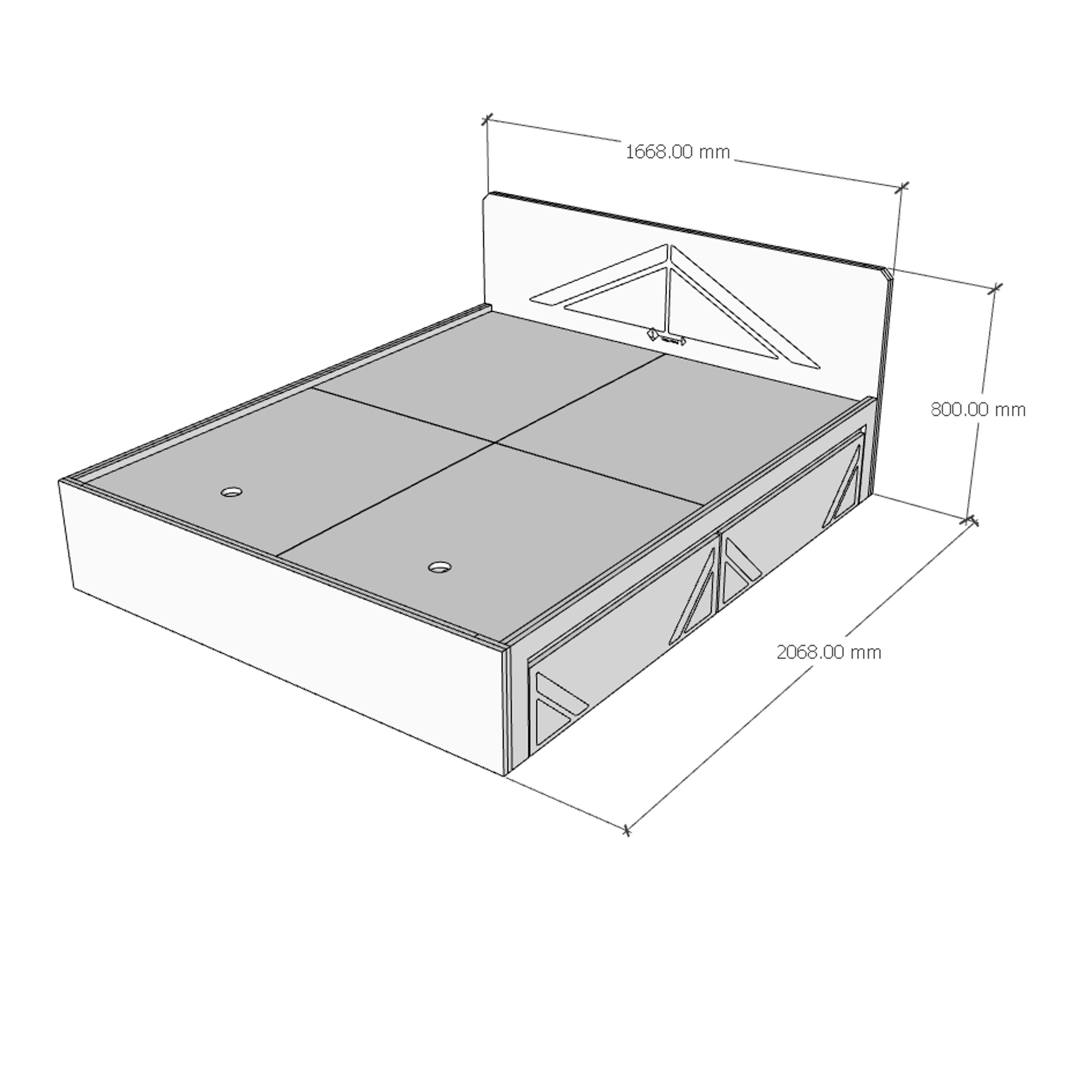 [Happy Home Furniture] CHARIS , Giường ngủ 2 ngăn kéo, GNG_114, GNG_115, GNG_116, GNG_117