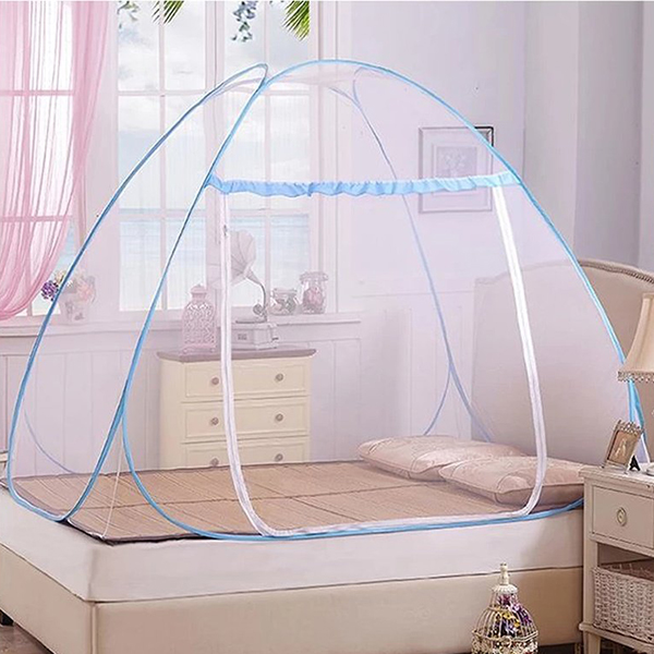 Mùng tự chụp bung cao cấp siêu dày - 1m8 x 2m - Màu xanh da trời