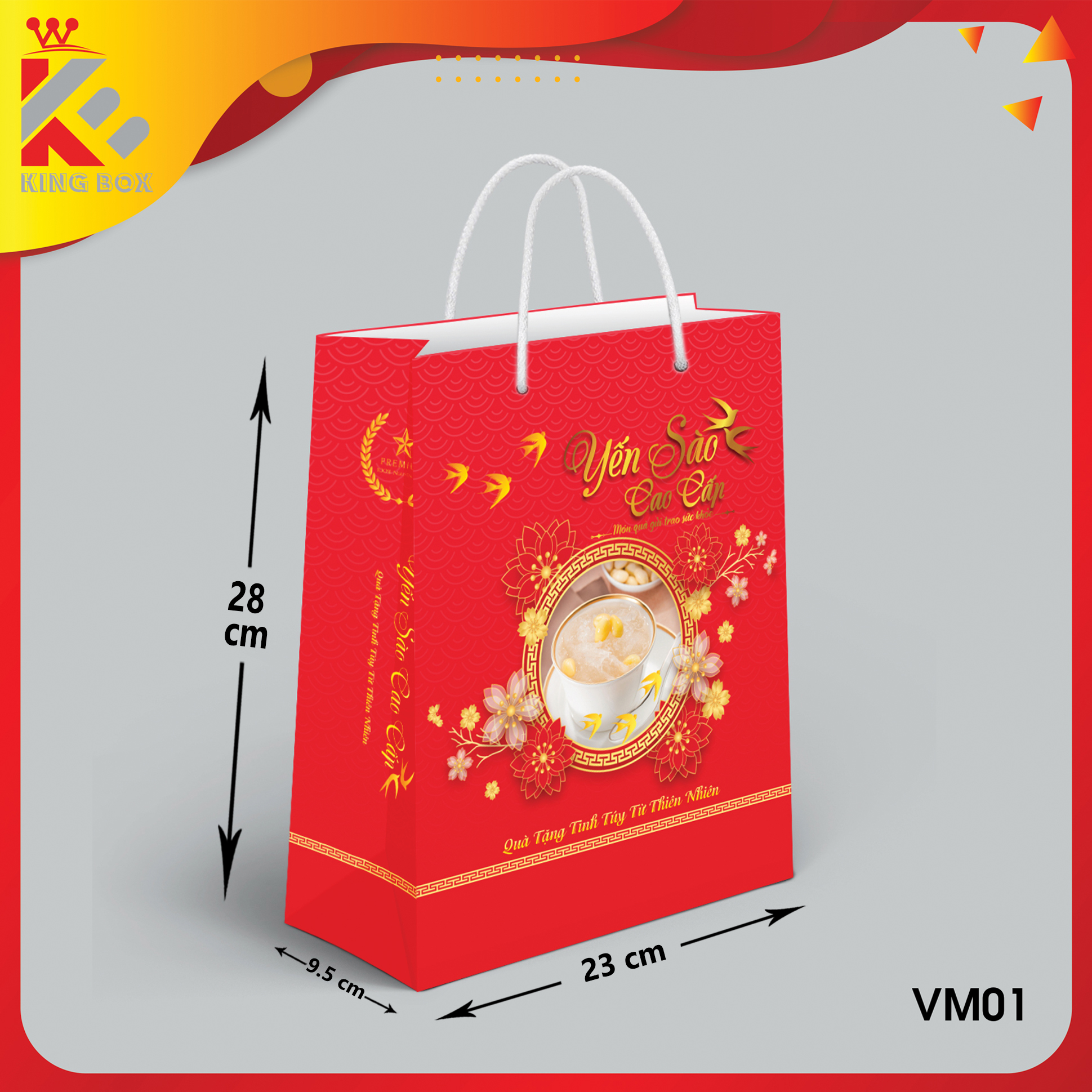 Combo 50 Túi giấy đựng yến sào 100g KING BOX