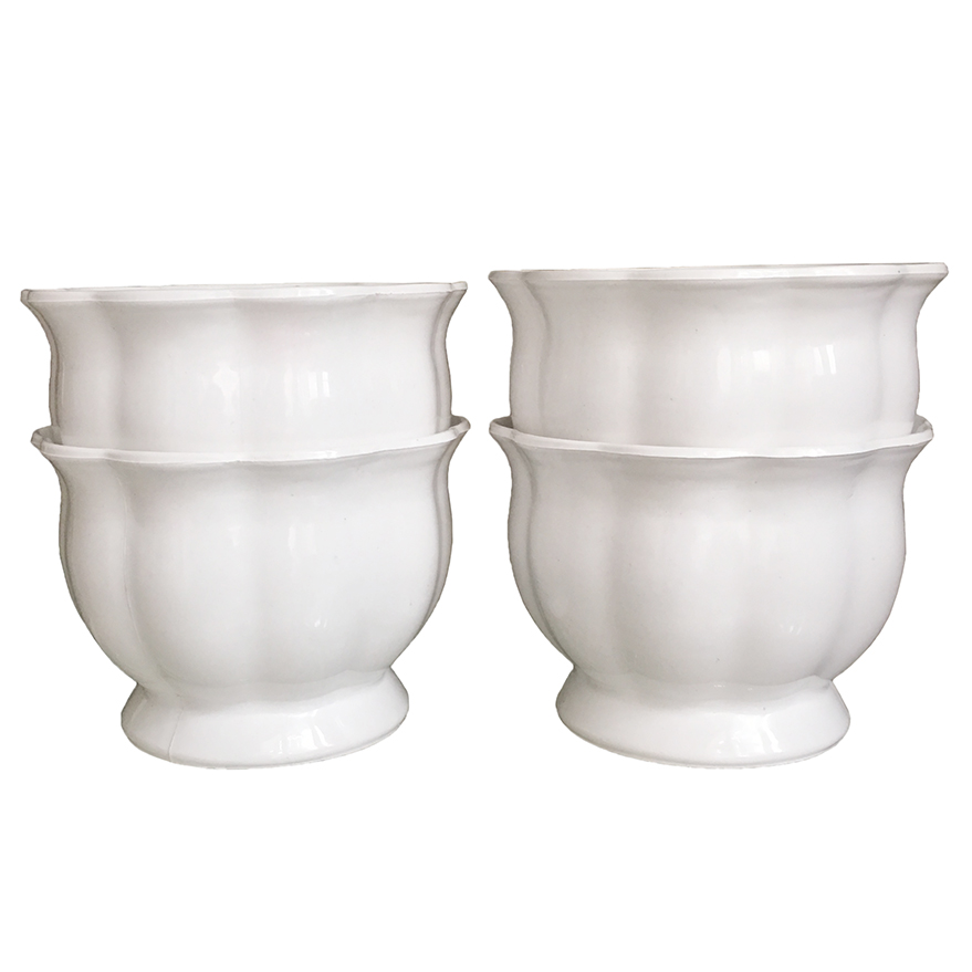 Bộ 4 chậu trái bí nhựa dày đẹp size 21x15x14cm