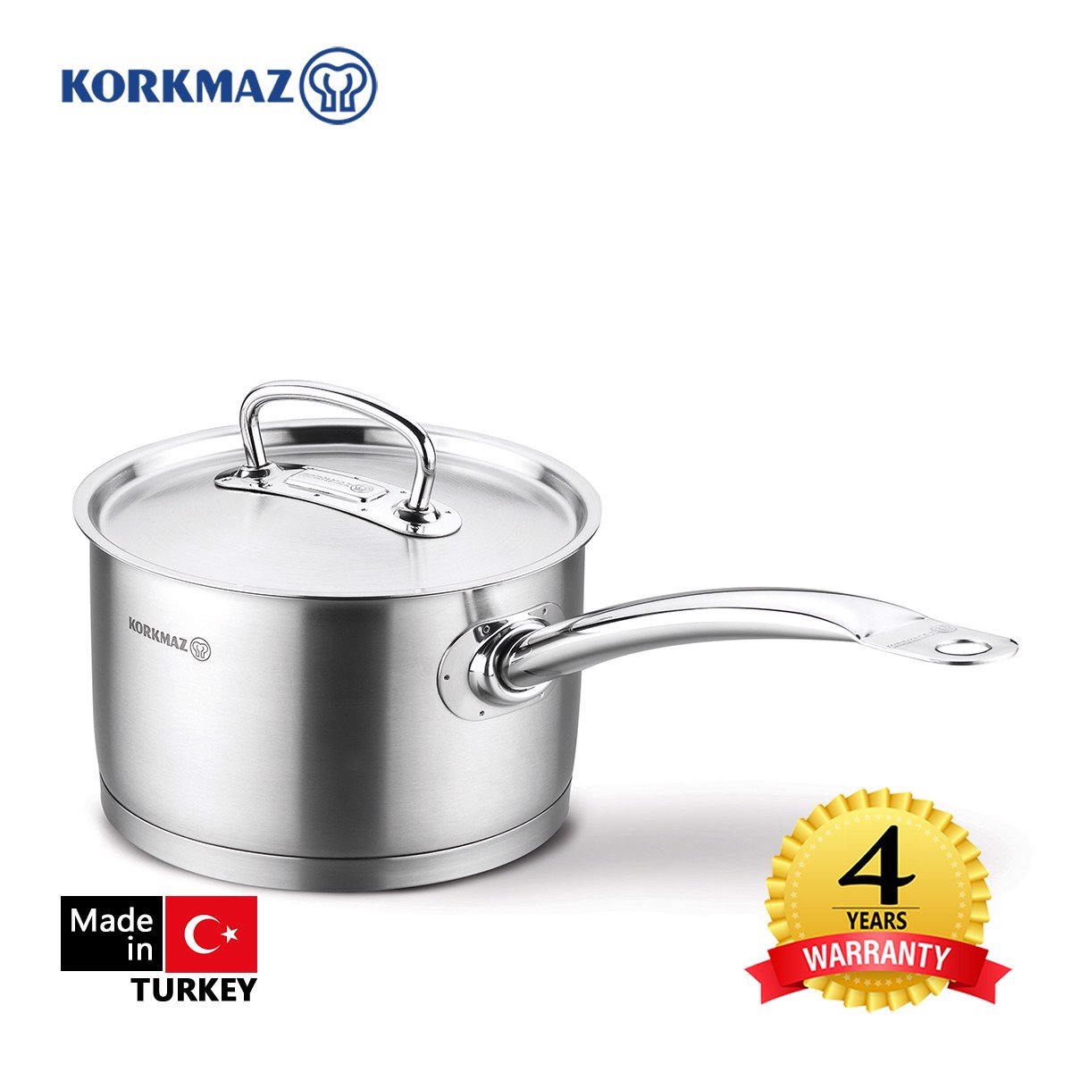 Quánh Inox Đáy Từ 2 Lít Nắp Inox Korkmaz Proline