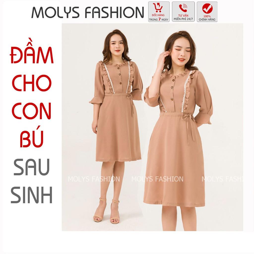 Đầm bầu bé, đầm cho con bú sau sinh MOLYS M2192, đầm có khóa kéo 2 bên cho con bú, vắt sữa nơi công sở tiện lợi