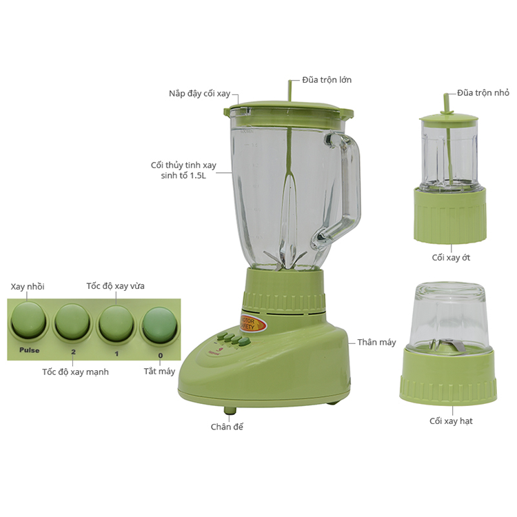 Máy Xay Sinh Tố Comet CM9969 - Xanh Lá - Hàng Chính Hãng