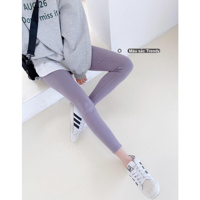 (60-85kg) Quần Legging Bầu Cạp Cao Cashmere dệt kim Dandelion Snugg Việt SNU2113
