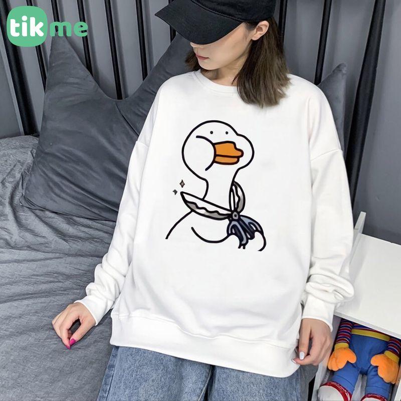 Áo nỉ sweater tikme nam nữ vịt con ngốc nghếch có ảnh thật shop tự chụp size XS-2XL