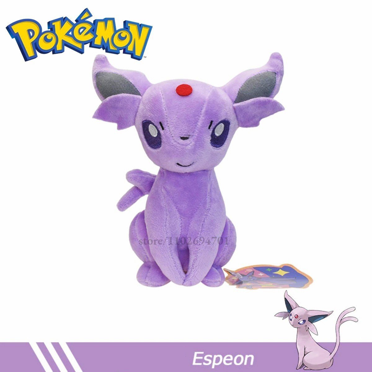Gấu bông pokemon eevee (eevui) Espeon hệ siêu linh (20cm---&gt;30cm) nguyên tem nguyên tag xịn mịn đẹp hàng cao cấp, an toàn cho trẻ nhỏ