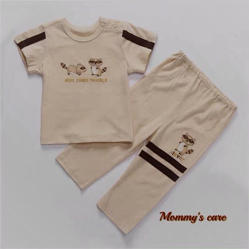 Bộ quần áo cộc hè cho bé sơ sinh 100% organic cotton hữu cơ tự nhiên thoáng mát không hoá chất an toàn cho bé