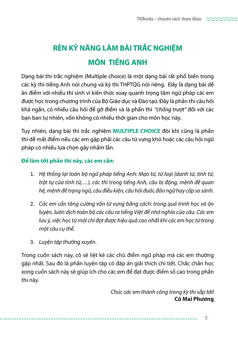 Rèn Kỹ Năng Làm Bài Trắc Nghiệm Môn Tiếng Anh - Tái Bản