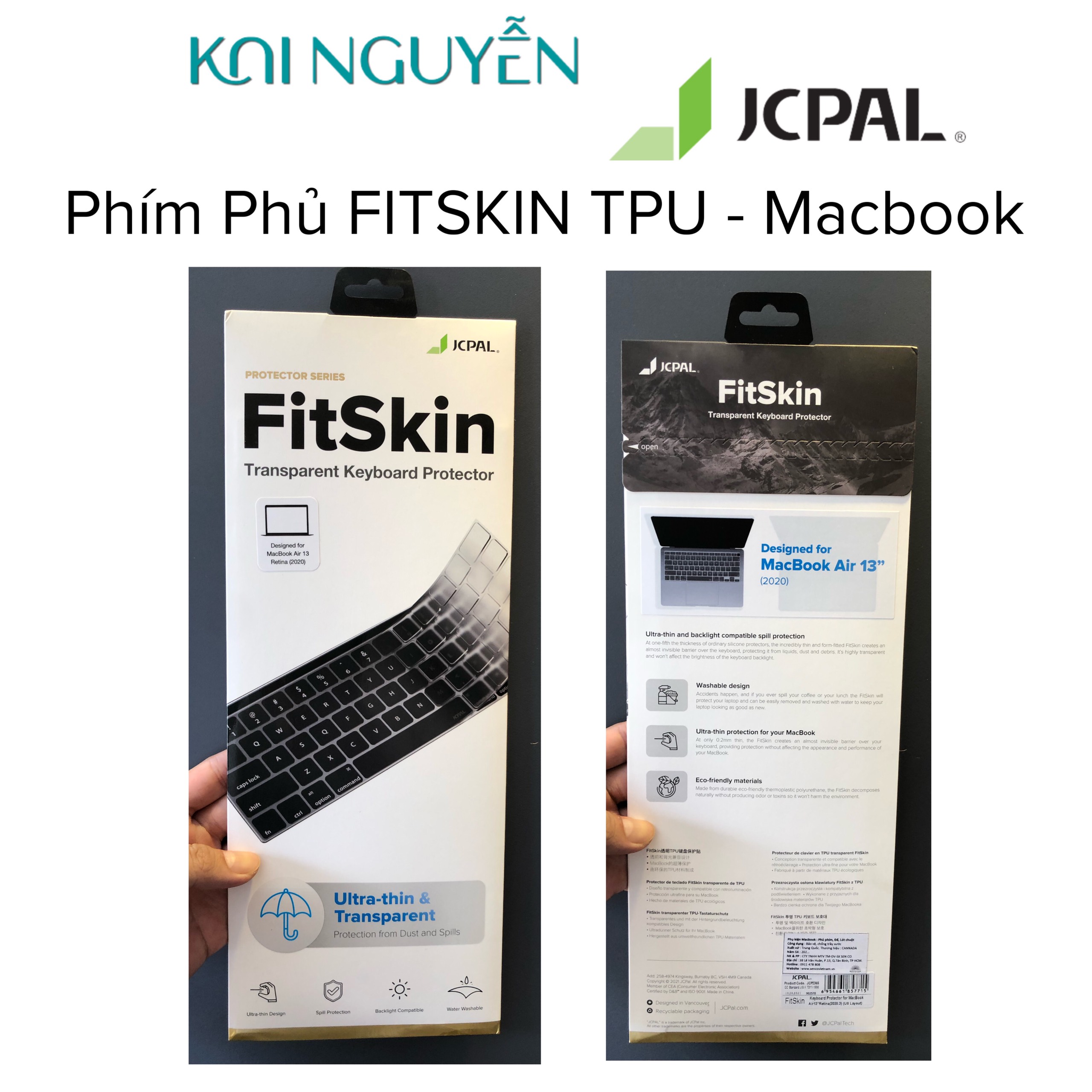 Phủ Phím JCPAL TPU Trong dành cho Macbook Pro/MacBook Air Series- Hàng Chính Hãng