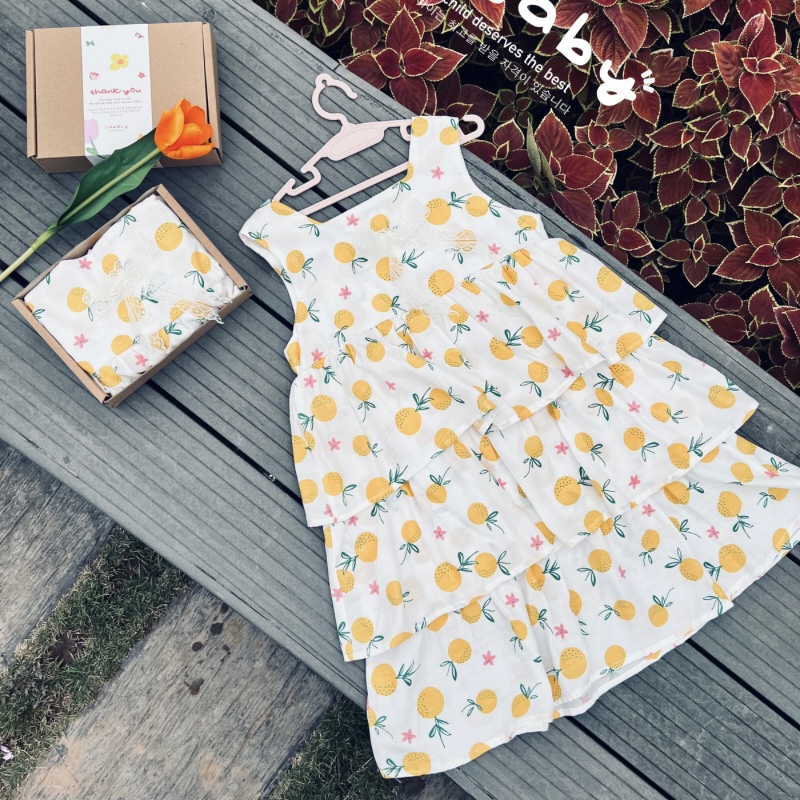 Váy babydoll vải đũi mềm, mát họa tiết hình hoa siêu xinh cho bé iu từ 10-35kg. HOÀN TIỀN NẾU SẢN PHẨM KHÔNG NHƯ HÌNH