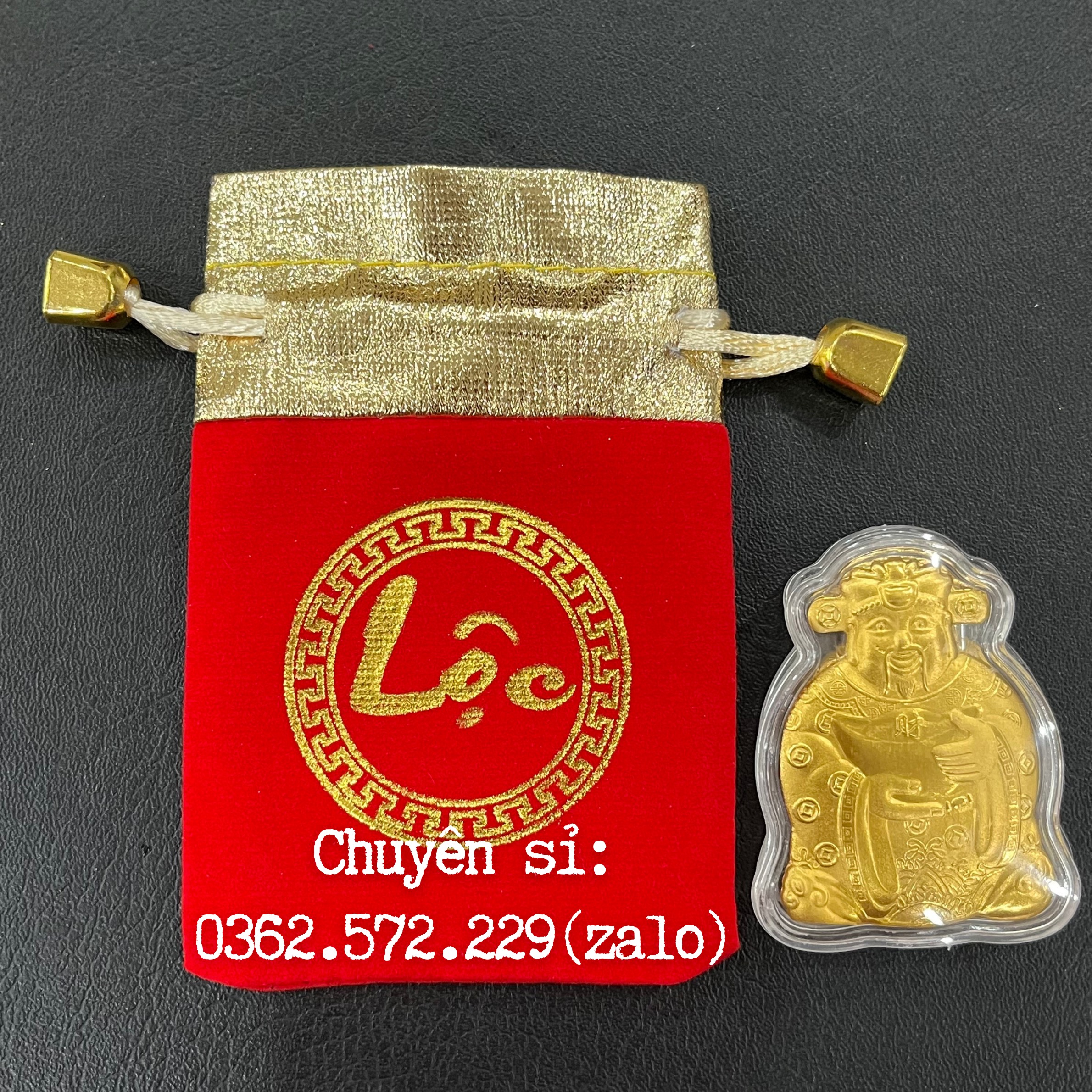 Sỉ Combo 10 Ông Thần Tài Mạ Vàng Kèm Túi Gấm Lộc Phong Thủy May Mắn-làm quà tặng,quà biếu độc lạ ý nghĩa