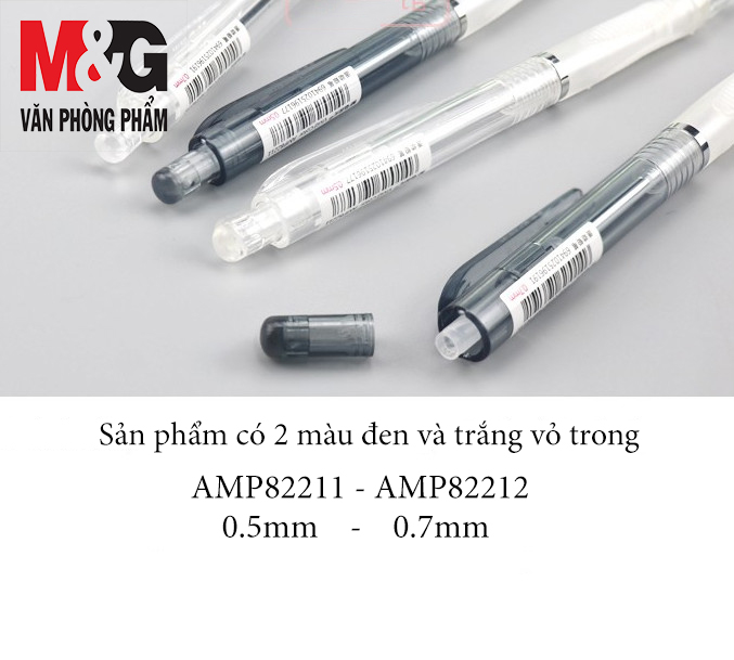 Chì Bấm M&amp;G AMP82211 (0.5mm) - AMP82212 (0.7mm) Thân Trơn Trong