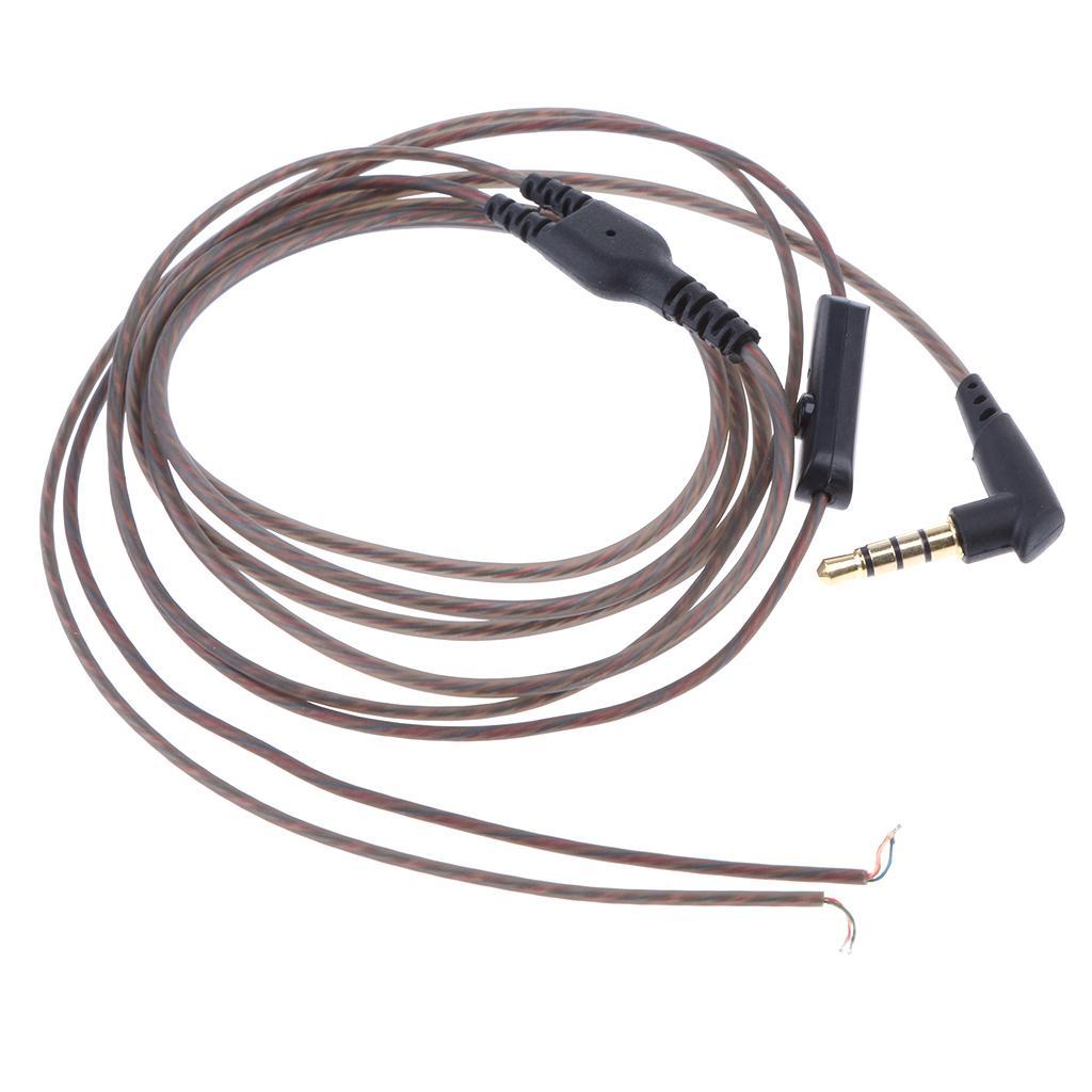 2-4pack 3.5mm DIY Earphone Audio Cable with Mic Repair Headphone Wire Semi Clear