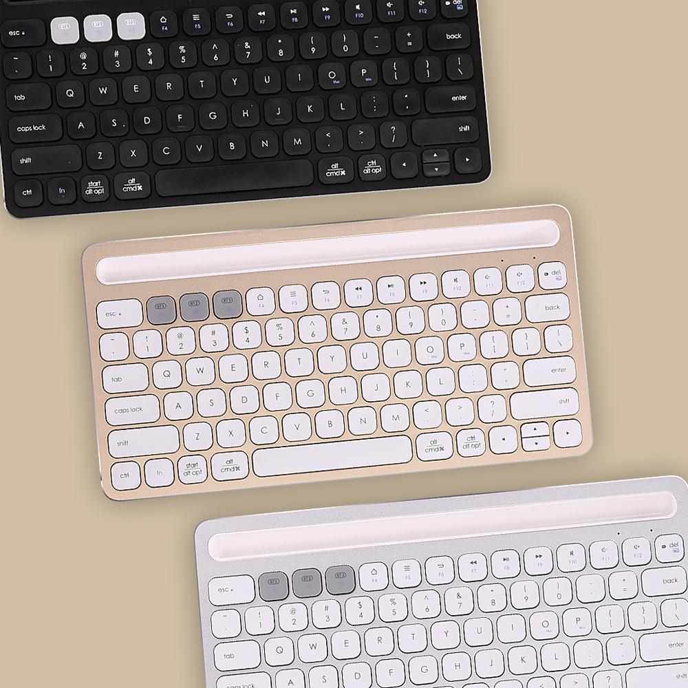 Bàn phím Bluetooth không dây FUDE iK8500 siêu mỏng Bàn phím tích hợp pin có thể sạc lại Thiết kế tiện dụng Ổn định - Màu bạc