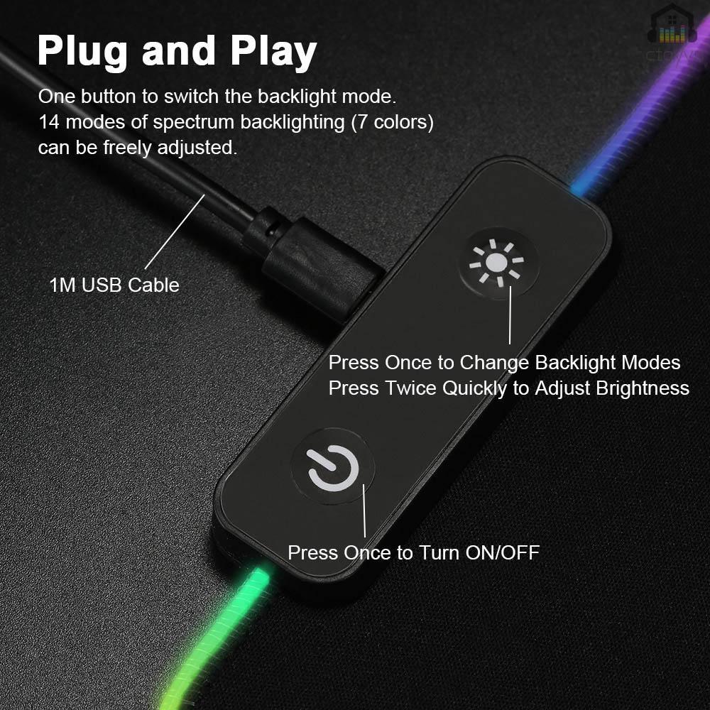 Tấm lót chuột chơi game có đèn nền 14 chế độ