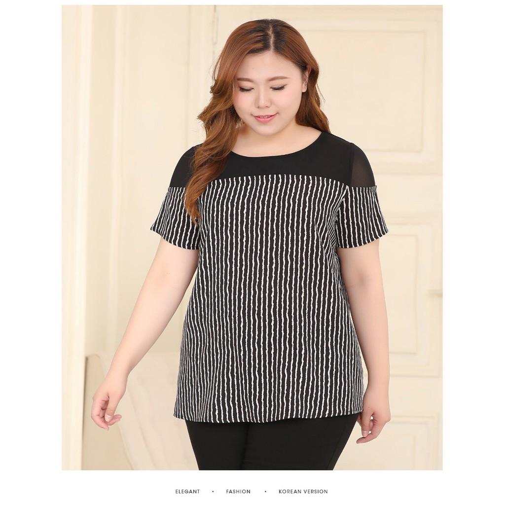 TK268-ÁO SỌC PHỐI VOAN CAO CẤP BIGSIZE S-6XL